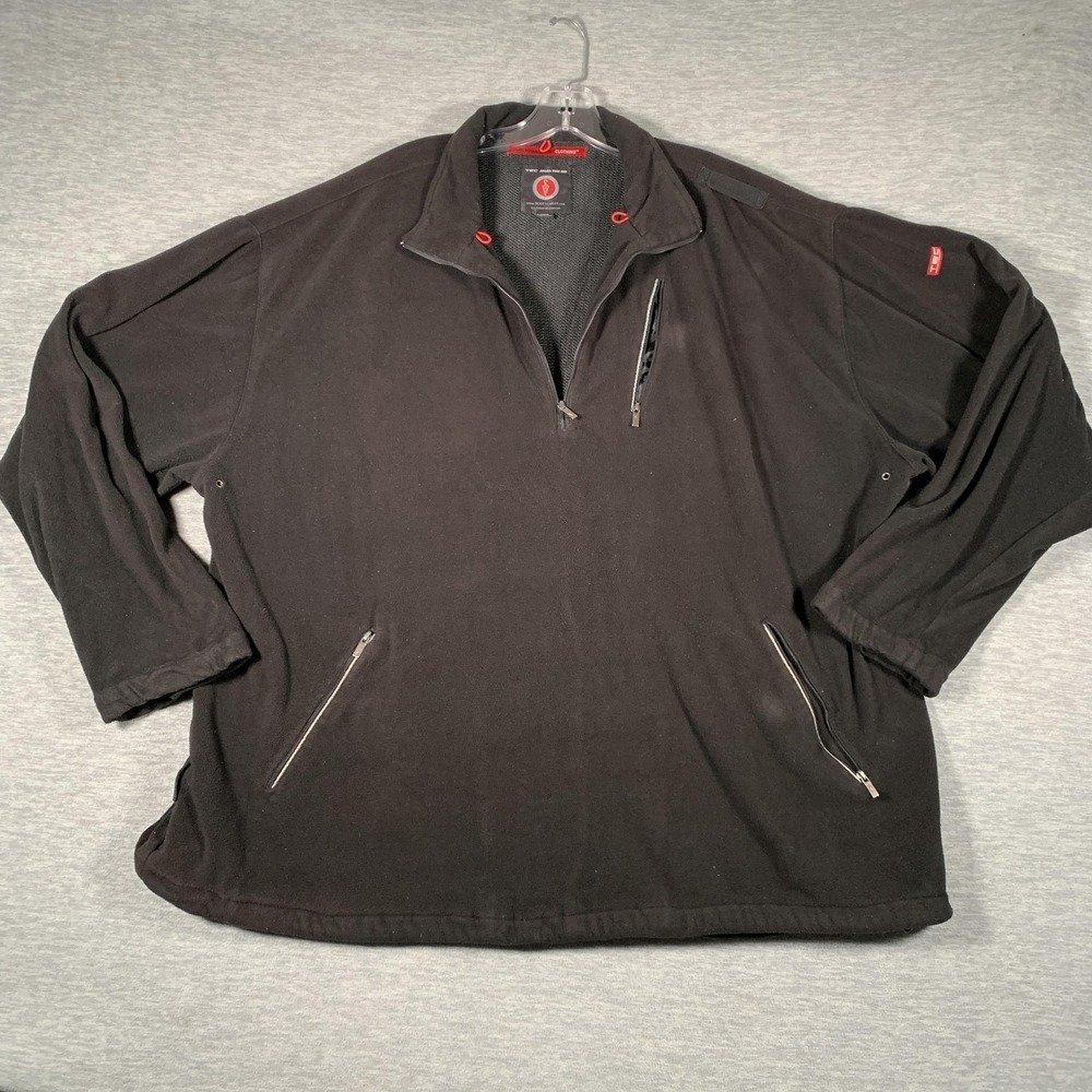 SCOTTeVEST Jacket Mens 3XL Black 1/4‎ Zip Fleece Lined Travel Pullover Pockets